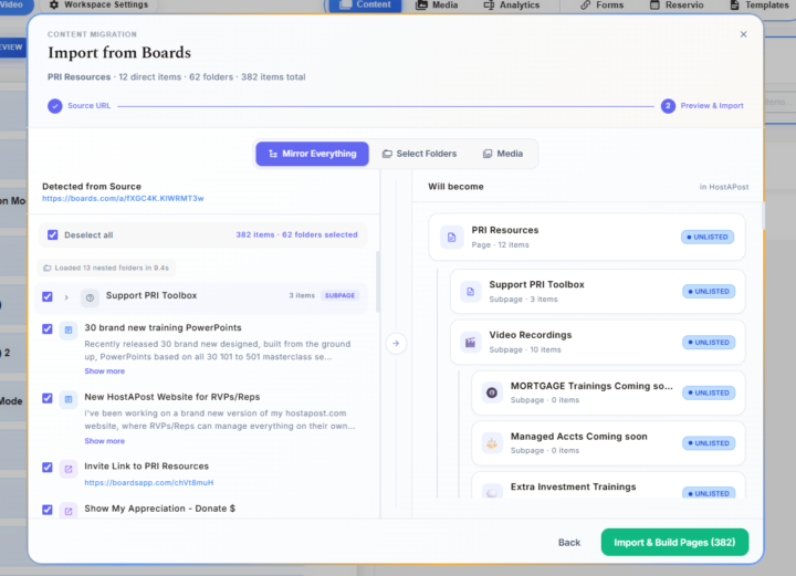 HostAPost - Migrating from Boards? Import an entire boards page