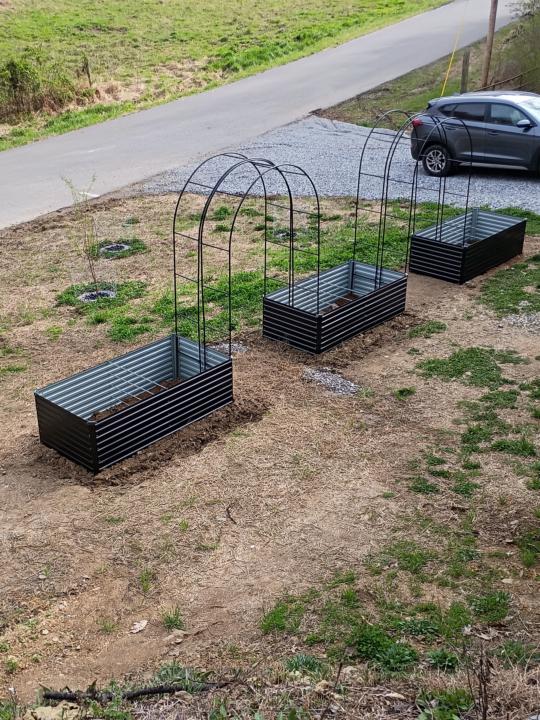 Raised garden beds & trellises 