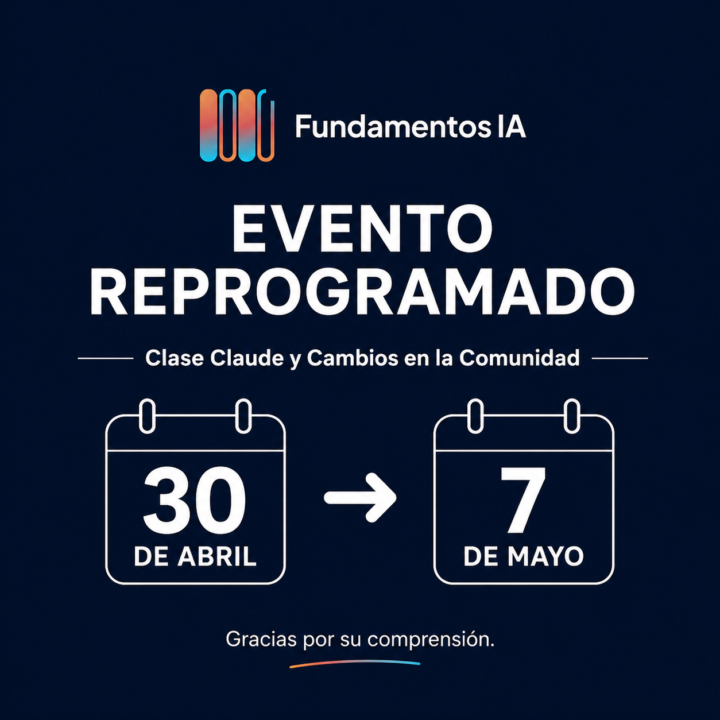 Evento del 30 de abril reprogramado
