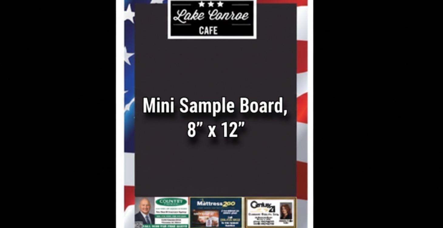 Mini-Sample Menu-Message Board- Easy Carry