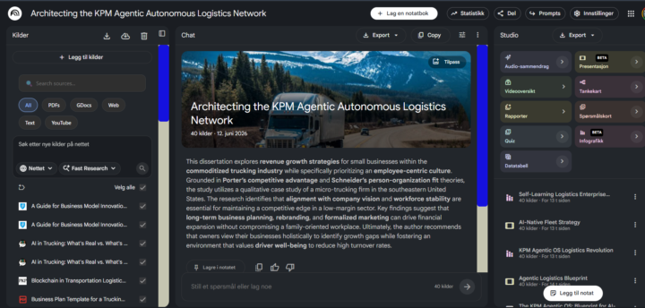 Architecting the KPM Agentic Autonomous Logistics Network