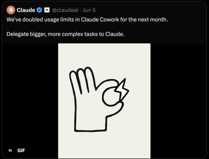 ✅ Claude Cowork Has Doubled 5 Hour Usage Limits 🙌