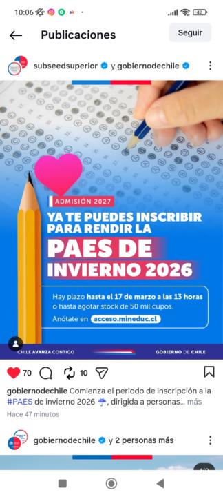 INSCRIPCIÓN PAES DE INVIERNO ☃️✨