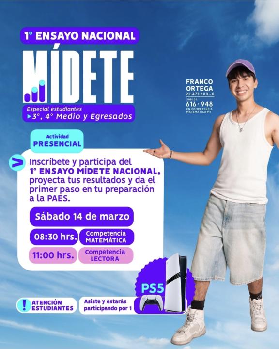 Datito ensayo PAES prescencial