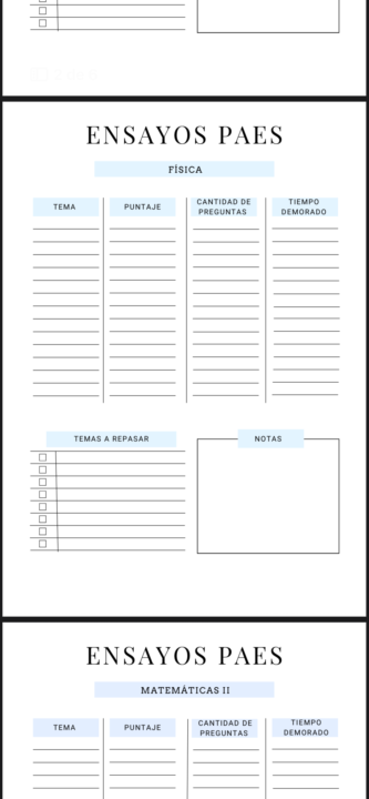 Plantilla de ensayos