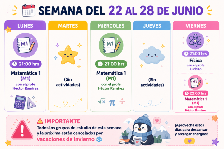 📅 Semana del 22 al 28 de junio