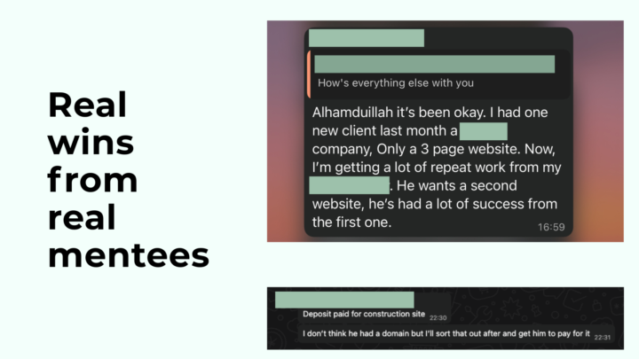 2 major wins from Mentees over the last quarter