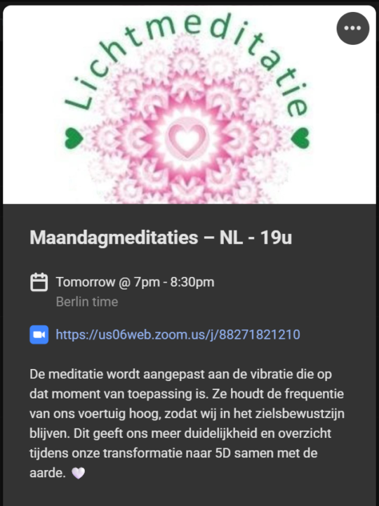 maandag meditatie - NL - 19u start 