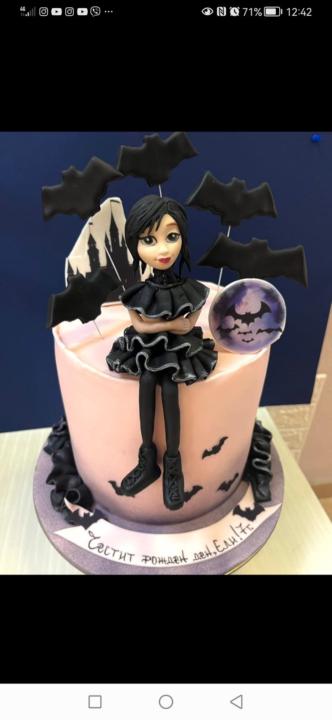 My next fondant cake topper project is Wednesday Addams