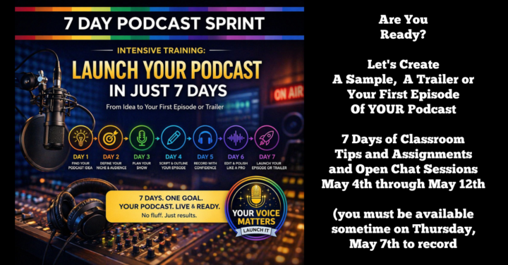 1 Week Until 7 Day Podcast Sprint: What To Expect