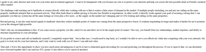 working with agents for CRE
