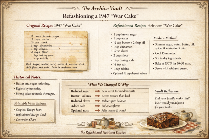   Refashioning a 1947 “War Cake”