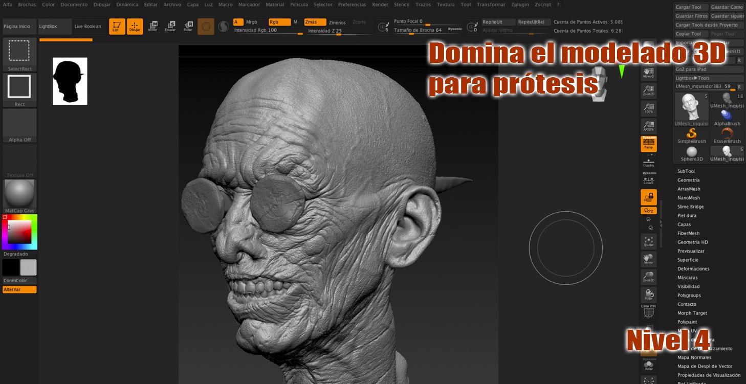 Domina el modelado en 3D para Maquillaje FX