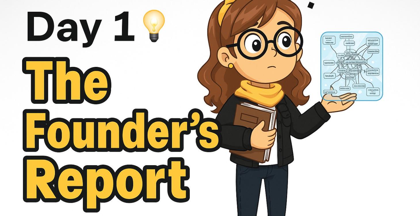 DAY 𝟷 ᐧ💡 - THE FOUNDER'S REPORT
