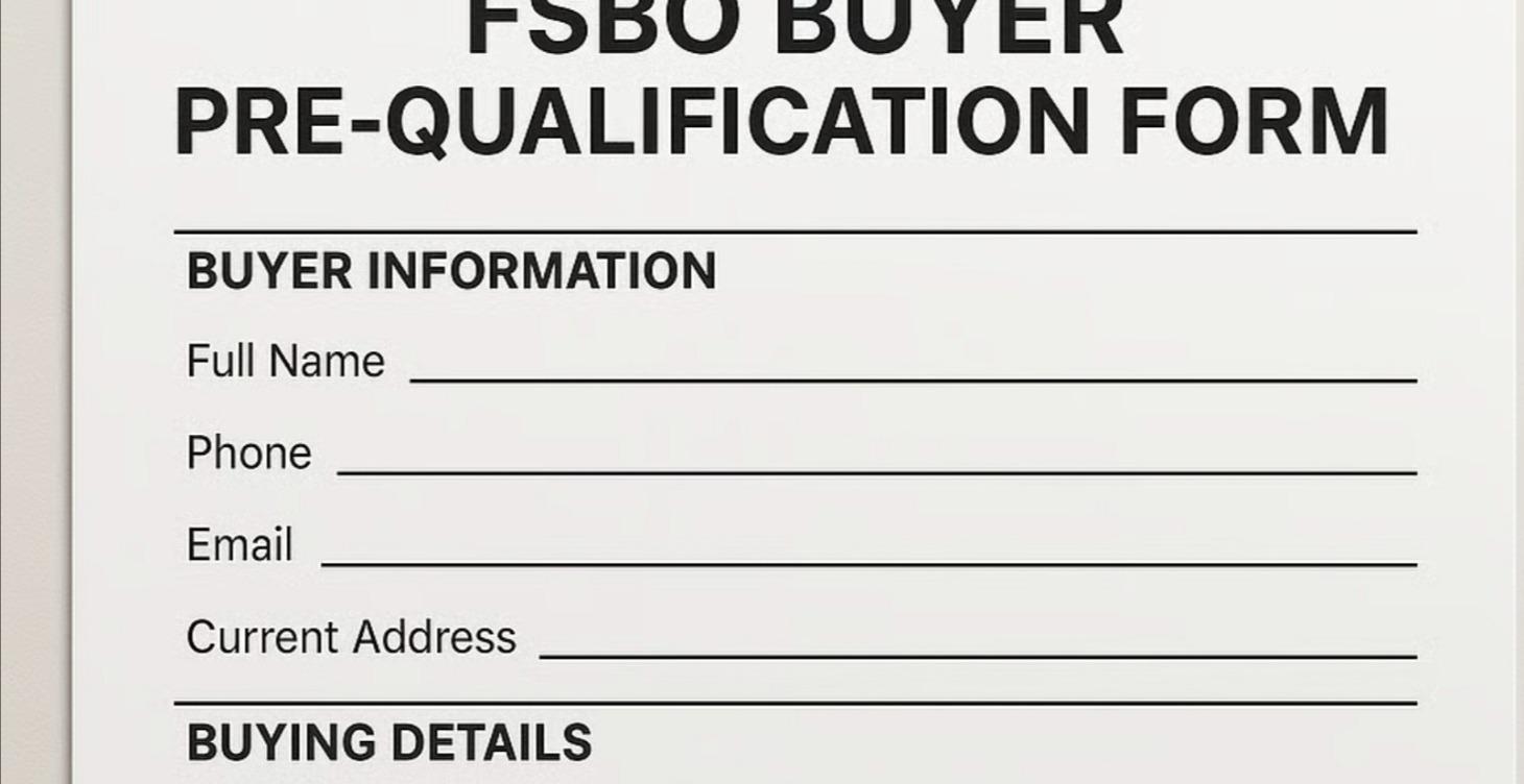 FSBO Pre-qualification Form
