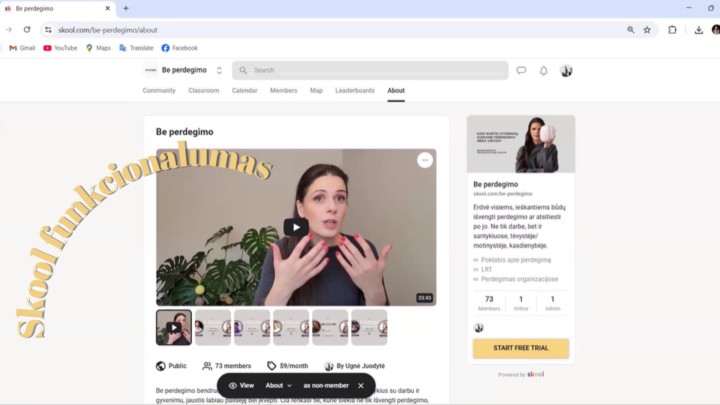 Kaip naudotis Skool bendruomenės funkcijomis?
