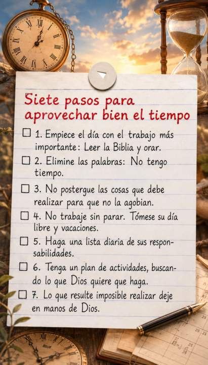 Siete Pasos para Aprovechar bien el Tiempo