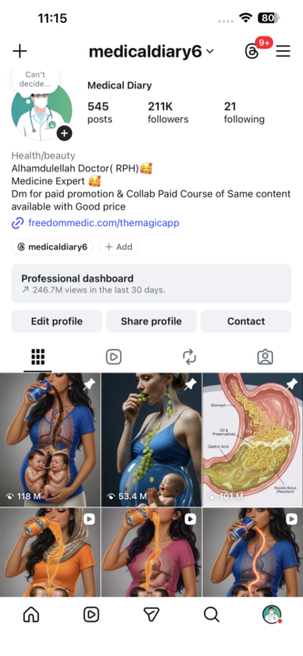 Check professional Dashboard of Instagram 