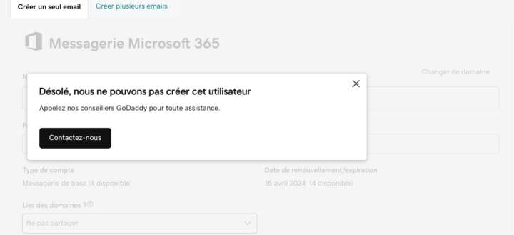 Problem with Microsoft 365 on Godaddy