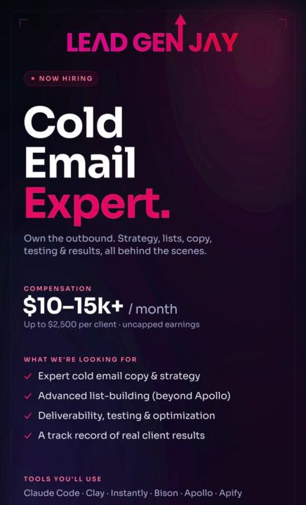 🚨 We're Hiring: Cold Email Expert