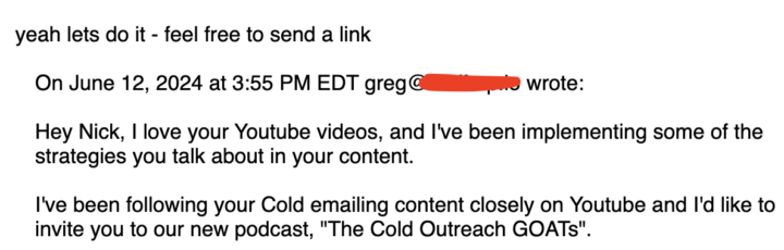 3 YouTube interviews Set with Cold Emailing