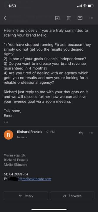 Cold email response 