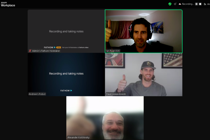 "Thumbs up if you're secretly wondering what the robot is writing about you."