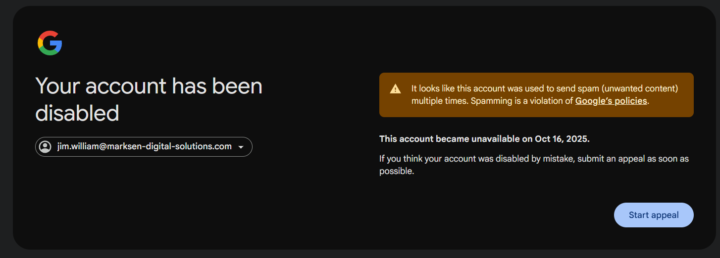 All my accounts seem to have been reported as spam
