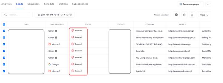 Instantly - bounced mails 