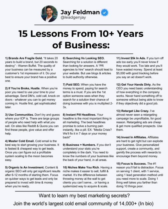 It took me 10 years to learn these 15 lessons.