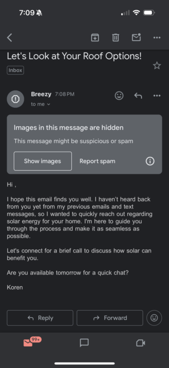 GHL SPAM RISK EMAIL
