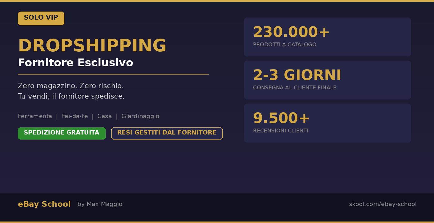 Dropshipping VIP - Fornitore Esclusivo