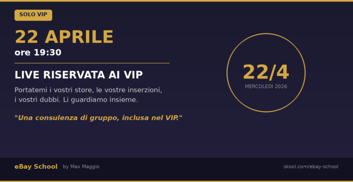 Prossima live (22/04 ore 19:30)
