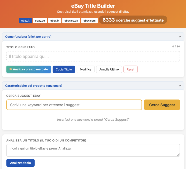 eBay Title Builder Aggiornamento