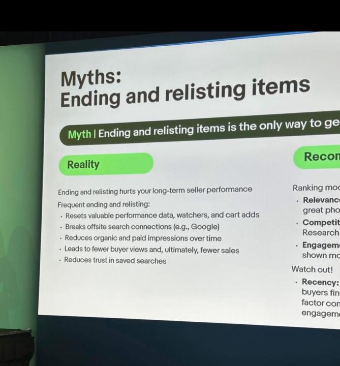 End and relist hurts long term performance 
