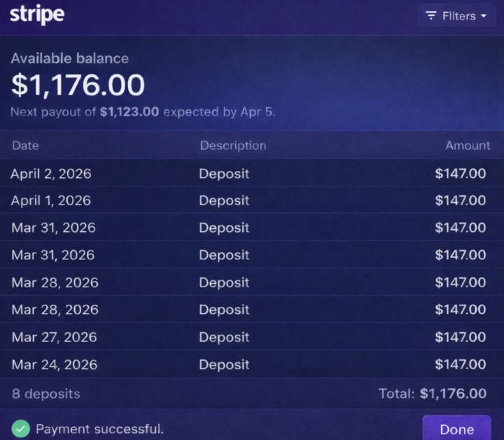 $1,176💰8 depósitos💰Good job Hiram!