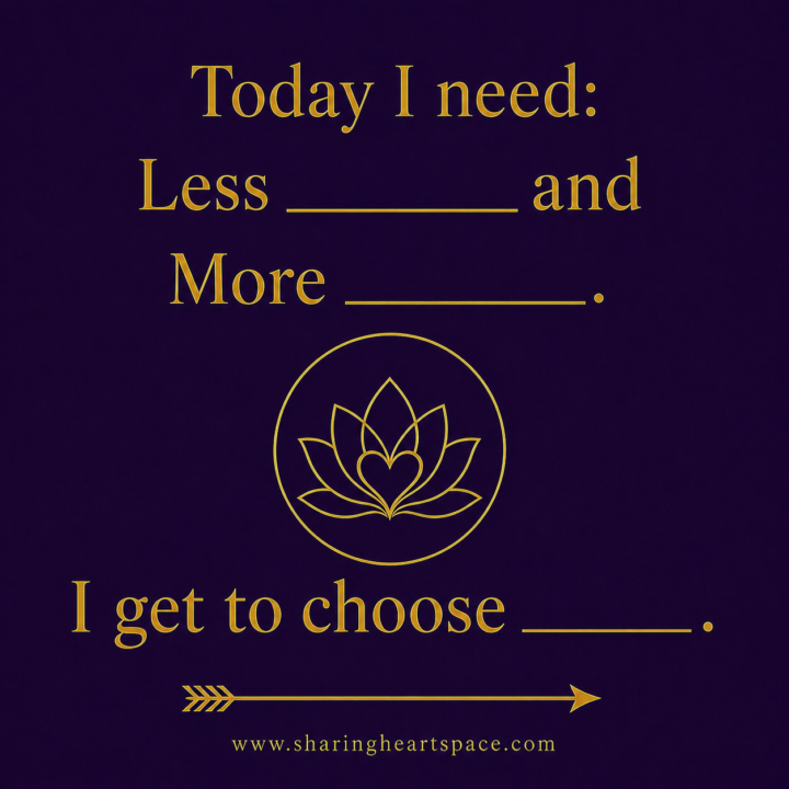 Today I need…