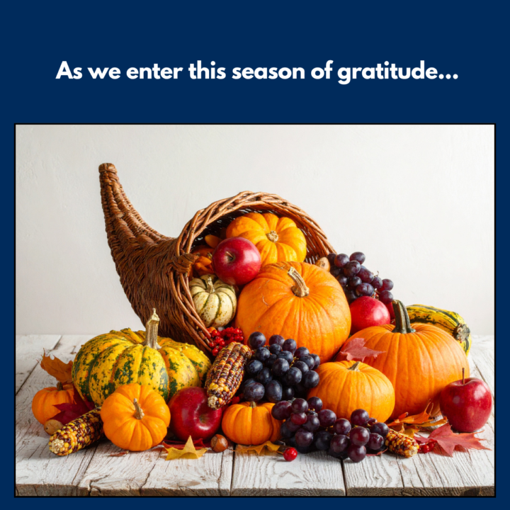 As we head into this season of gratitude...