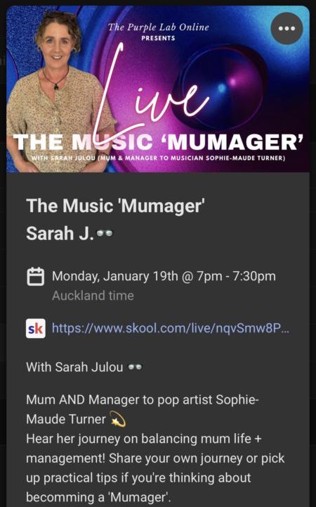 🚨SPECIAL 🚨Music “Mumager” Live just scheduled!