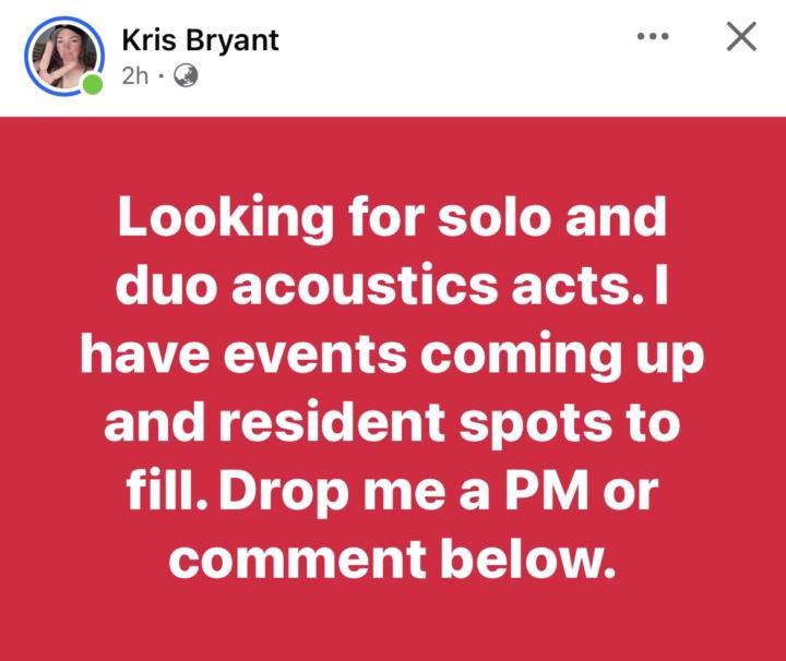 WANTED: Solo & Duo Acoustic Acts
