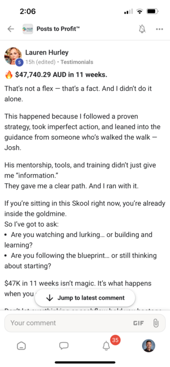 Lauren’s Results Using Josh’s Post to Profits Group Tools