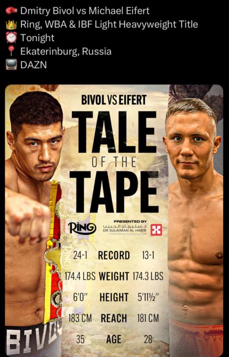 Dmitry Bivol tonight 🔥🥊