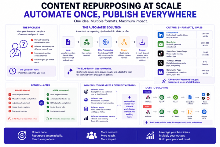 Content repurposing at scale is one of the most underused automation use cases