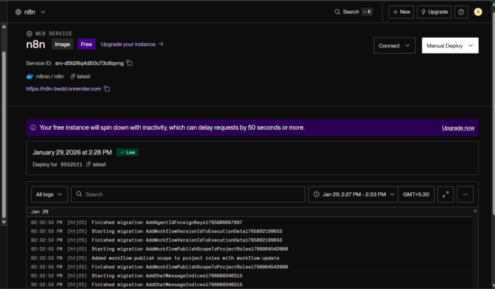 🚀 How to Self-Host n8n for FREE on Render (No Credit Card)